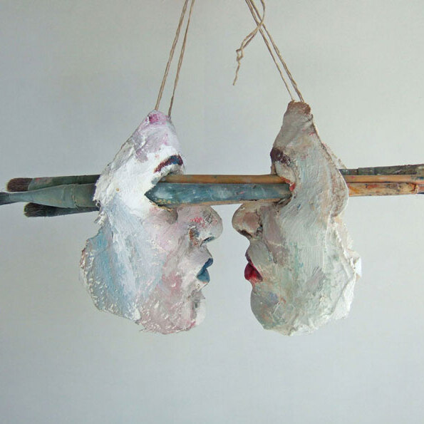 Painters - 2009 - olieverf, gips, kwasten, touw - 40x20x20 cm  