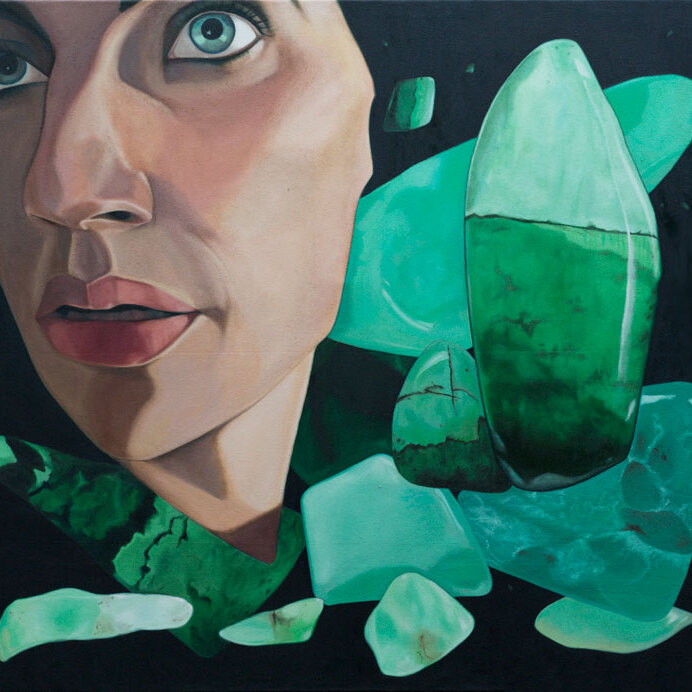 Gem 1 (chrysoprase, grossular, me) - 2012 - olieverf op canvas - 130x115 cm 